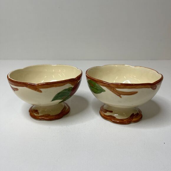 Lot of 2 Franciscan Apple Pattern Hand Painted Sherbet Dessert Cups USA Stamp - Picture 4 of 9